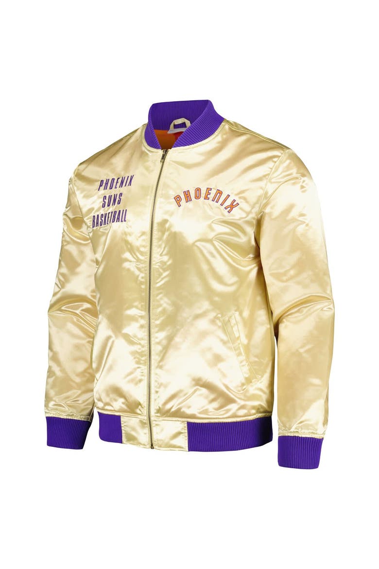 Men's Mitchell & Ness Gold Phoenix Suns Team OG 2.0 Vintage Logo Satin Full-Zip Jacket, Alternate, color, Gold
