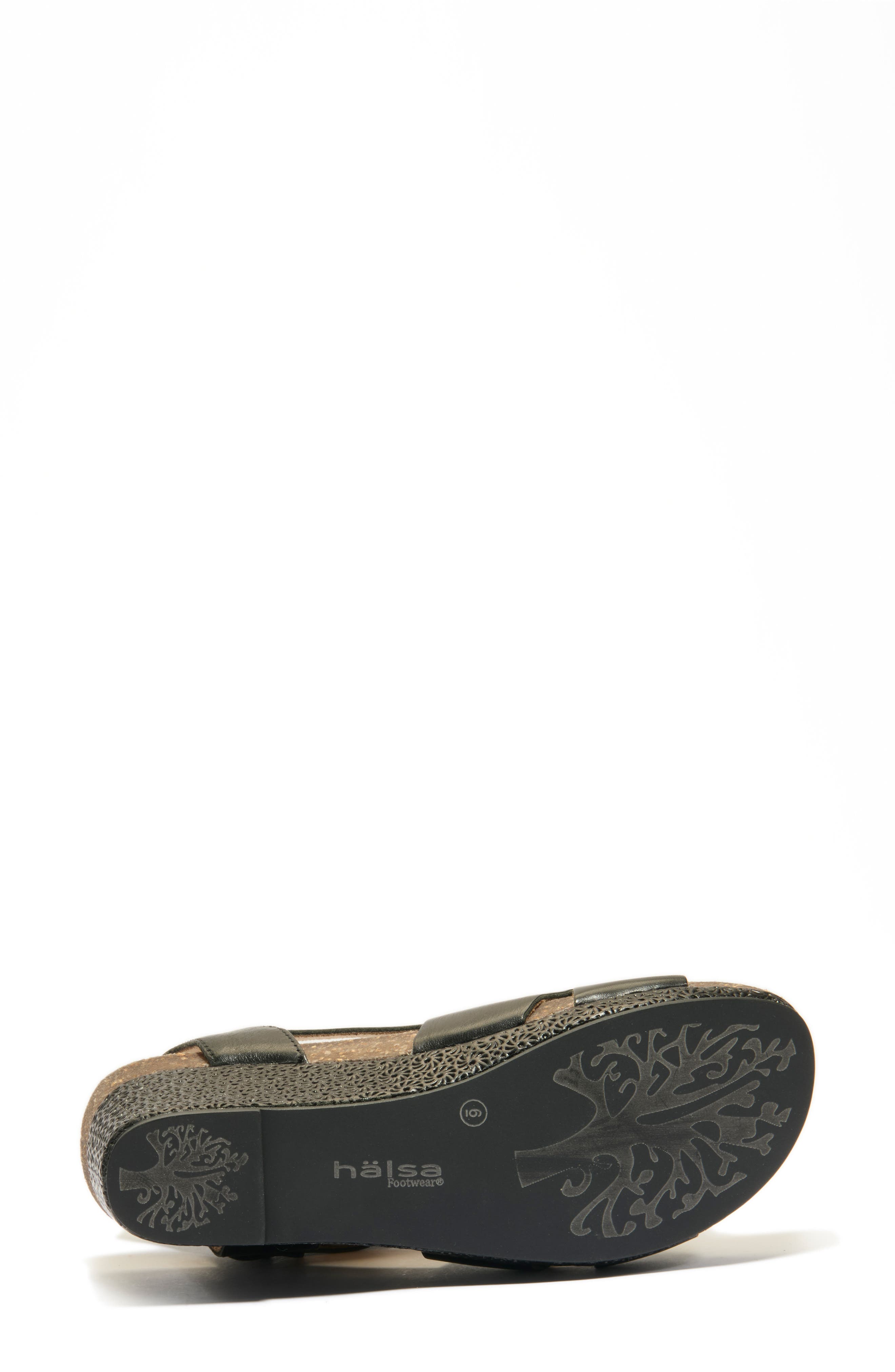 Hälsa Footwear Gianna Wedge Sandal, Alternate, color, Black
