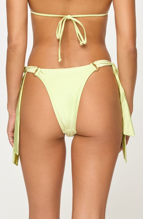 L*space Lspace Kiki Tanga Side Tie Bikini Bottoms In Honeydew