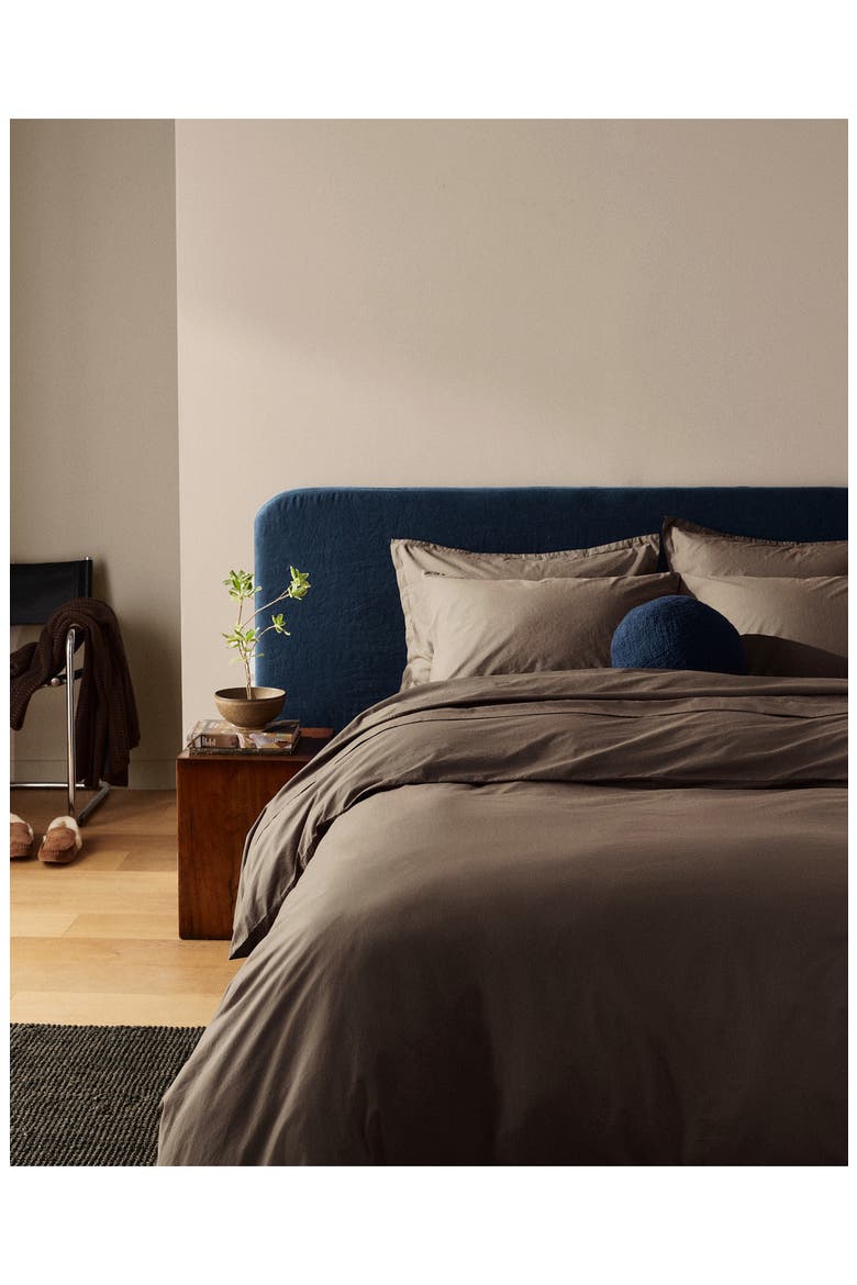 Brushed Cotton Duvet Cover, Alternate, color, WARM GREY