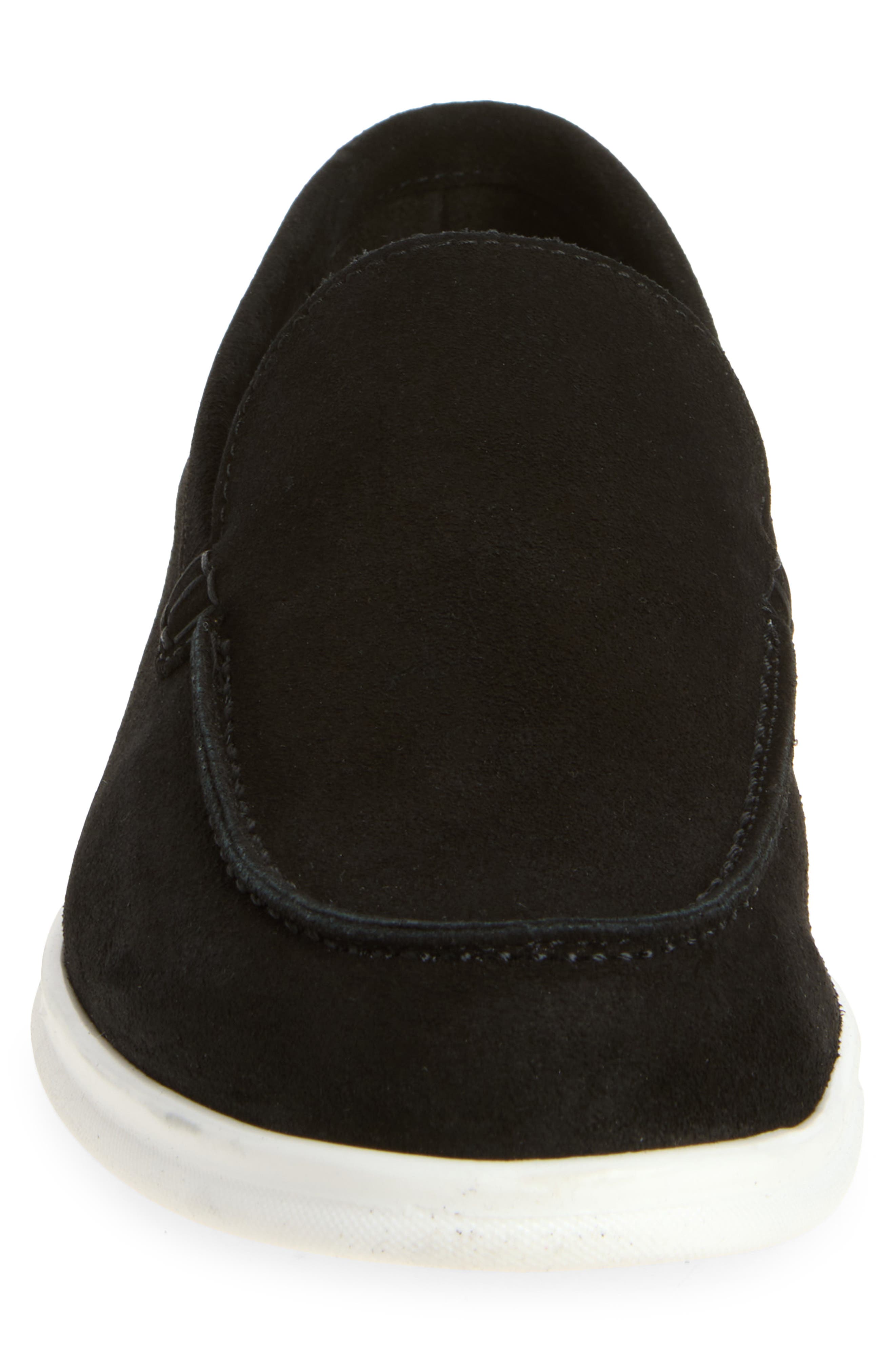 Bruno Magli Primo Leather Loafer, Alternate, color, Black Suede/ White