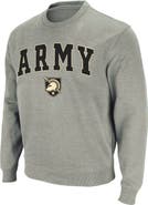 COLOSSEUM Men's Colosseum Heather Gray Army Black Knights Arch & Logo Crew Neck Sweatshirt
