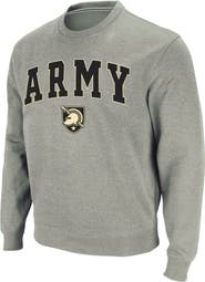 COLOSSEUM Men's Colosseum Heather Gray Army Black Knights Arch & Logo Crew Neck Sweatshirt
