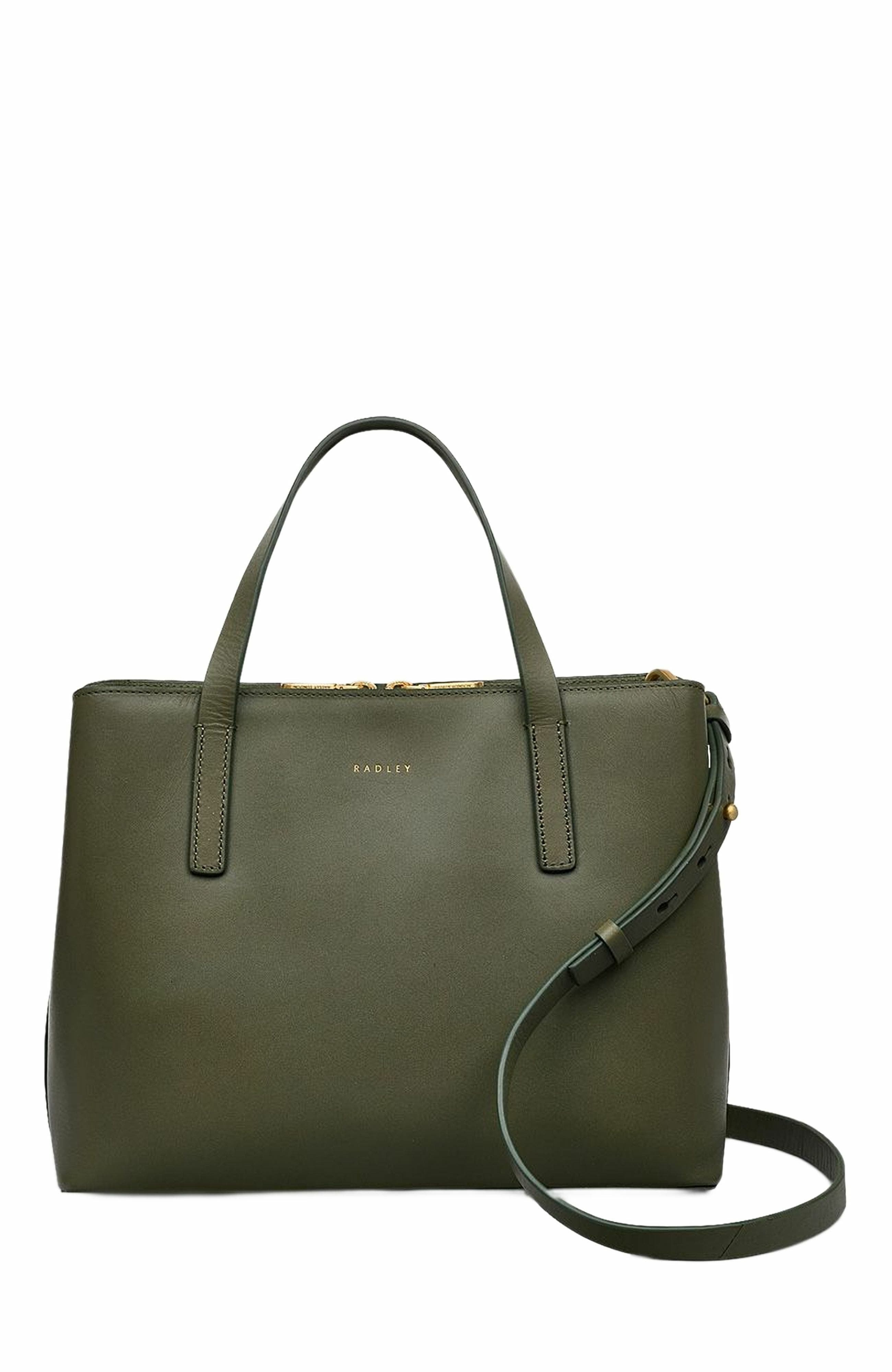 Radley Dukes Place Medium Ziptop Satchel Bag, Main, color, Dark Olive