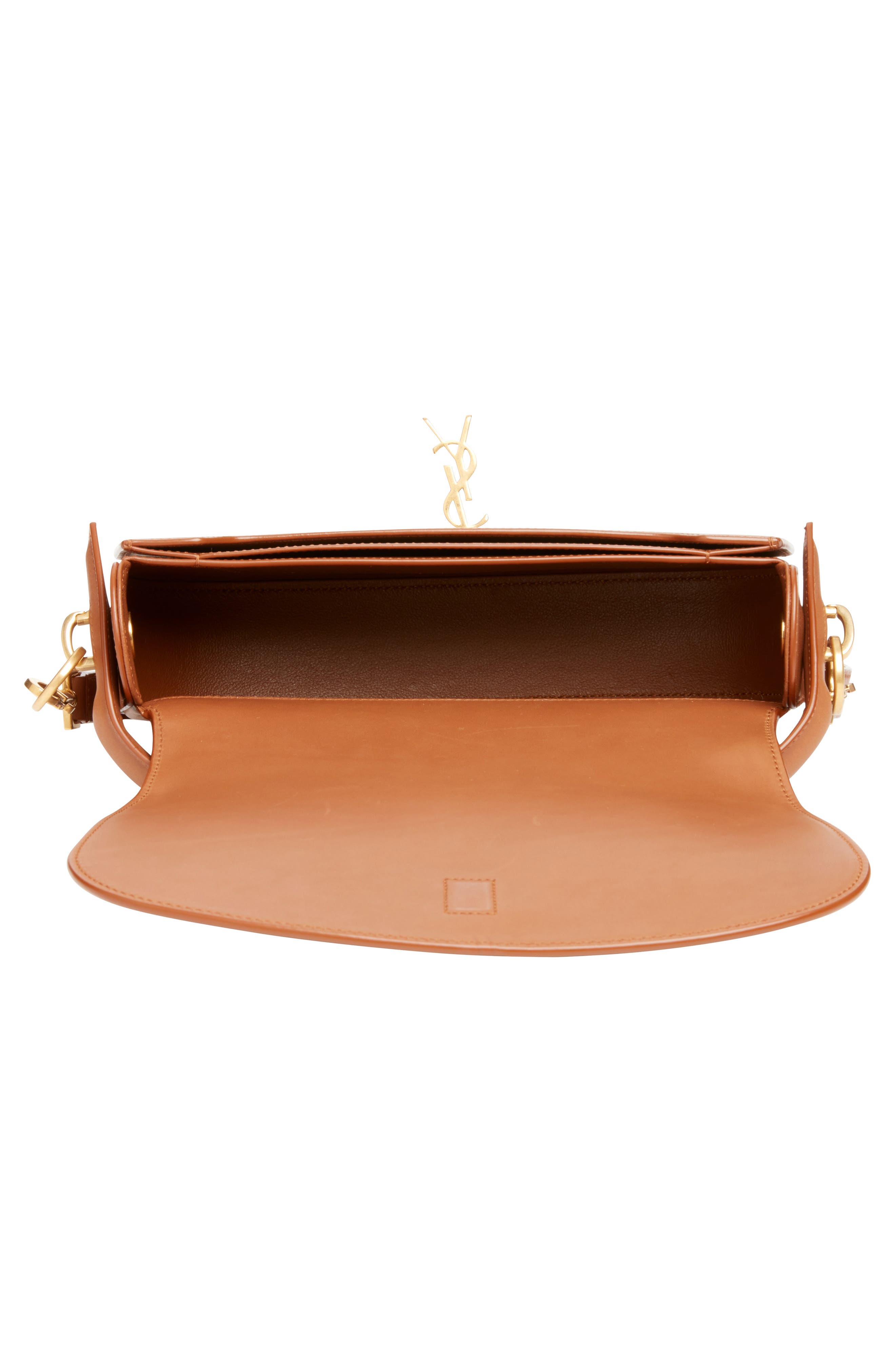 Saint Laurent Mini Voltaire Canvas Shoulder Bag, Alternate, color, Desert Dust/ Brick