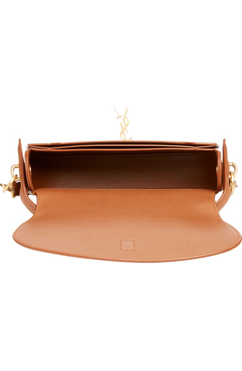 Saint Laurent Mini Voltaire Canvas Shoulder Bag, Alternate, color, Desert Dust/ Brick