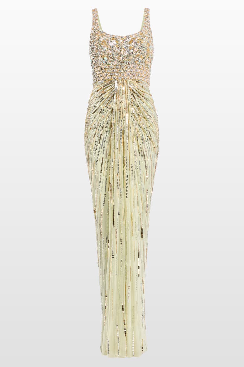Elixir Sequin-Embellished Maxi Dress, Alternate, color, Gentle Green