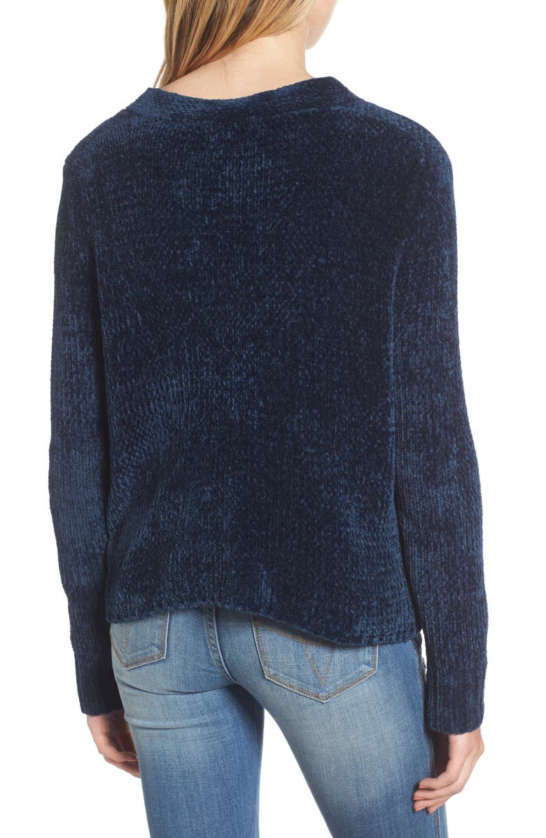 Lost + Wander Maya Chenille Lace-Up Sweater, Alternate, color,