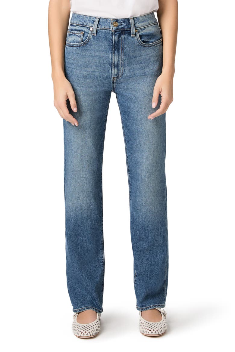 Stevie High Waist Straight Leg Jeans, Main, color, KEYSTONE