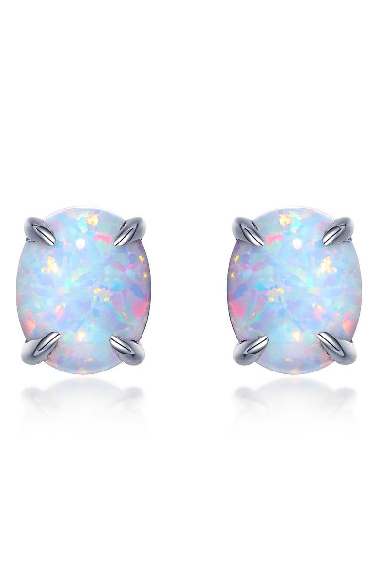 Lafonn Simulated Opal Stud Earrings, Main, color, White