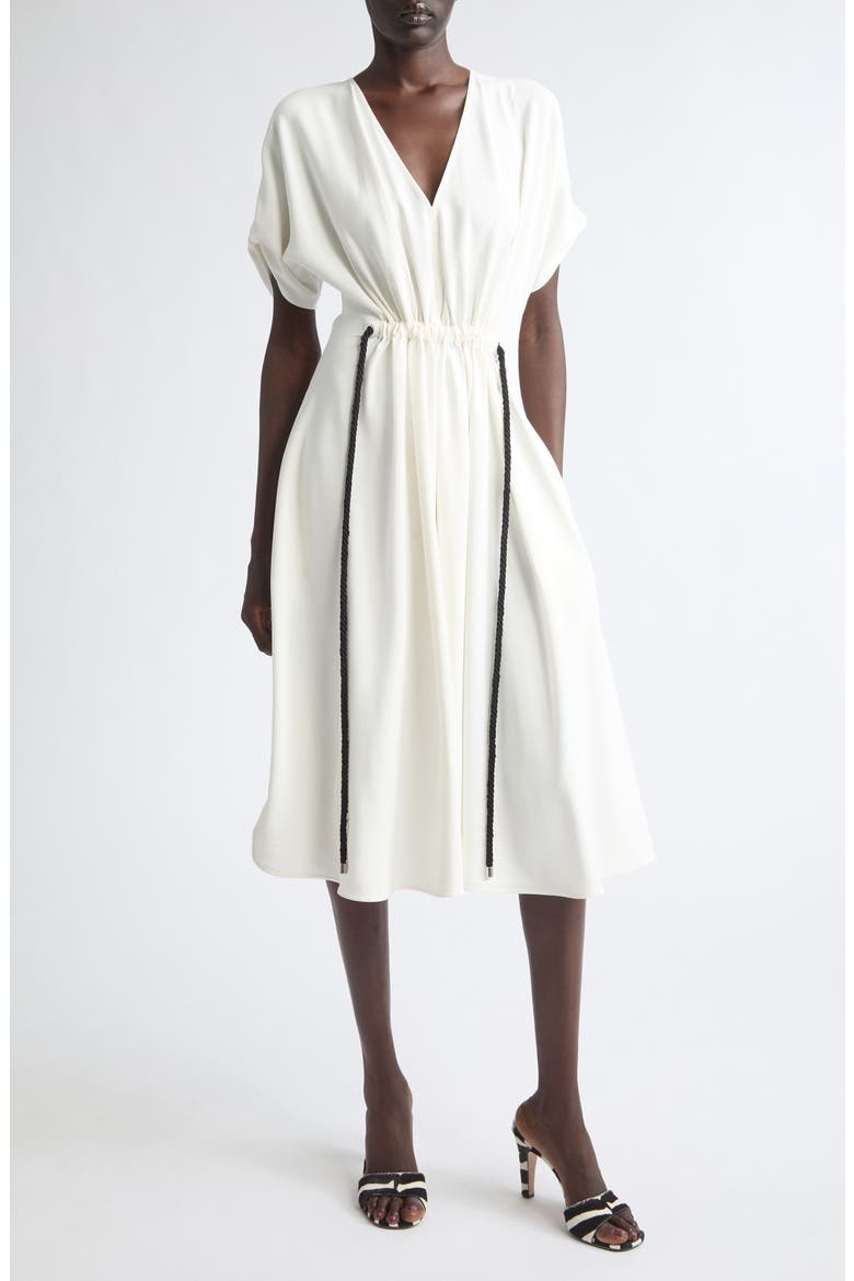 Gathered Waist Midi Dress, Main, color, MASCARPONE