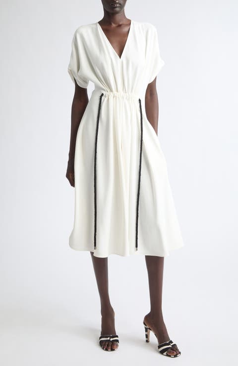 Gathered Waist Midi Dress