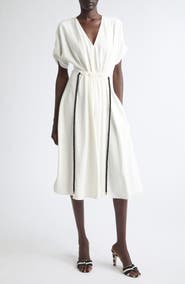 FERRAGAMO Gathered Waist Midi Dress