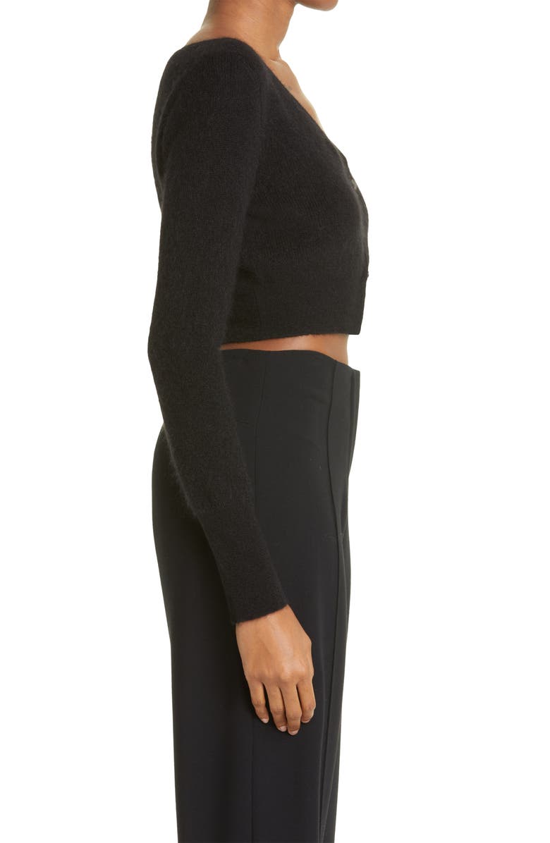 Jacquemus Alzou Mohair Blend Crop Cardigan, Alternate, color, 