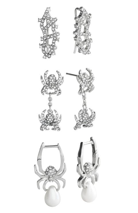 Caught in the Web Set of 3 Earrings
