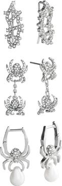 BaubleBar Caught in the Web Set of 3 Earrings
