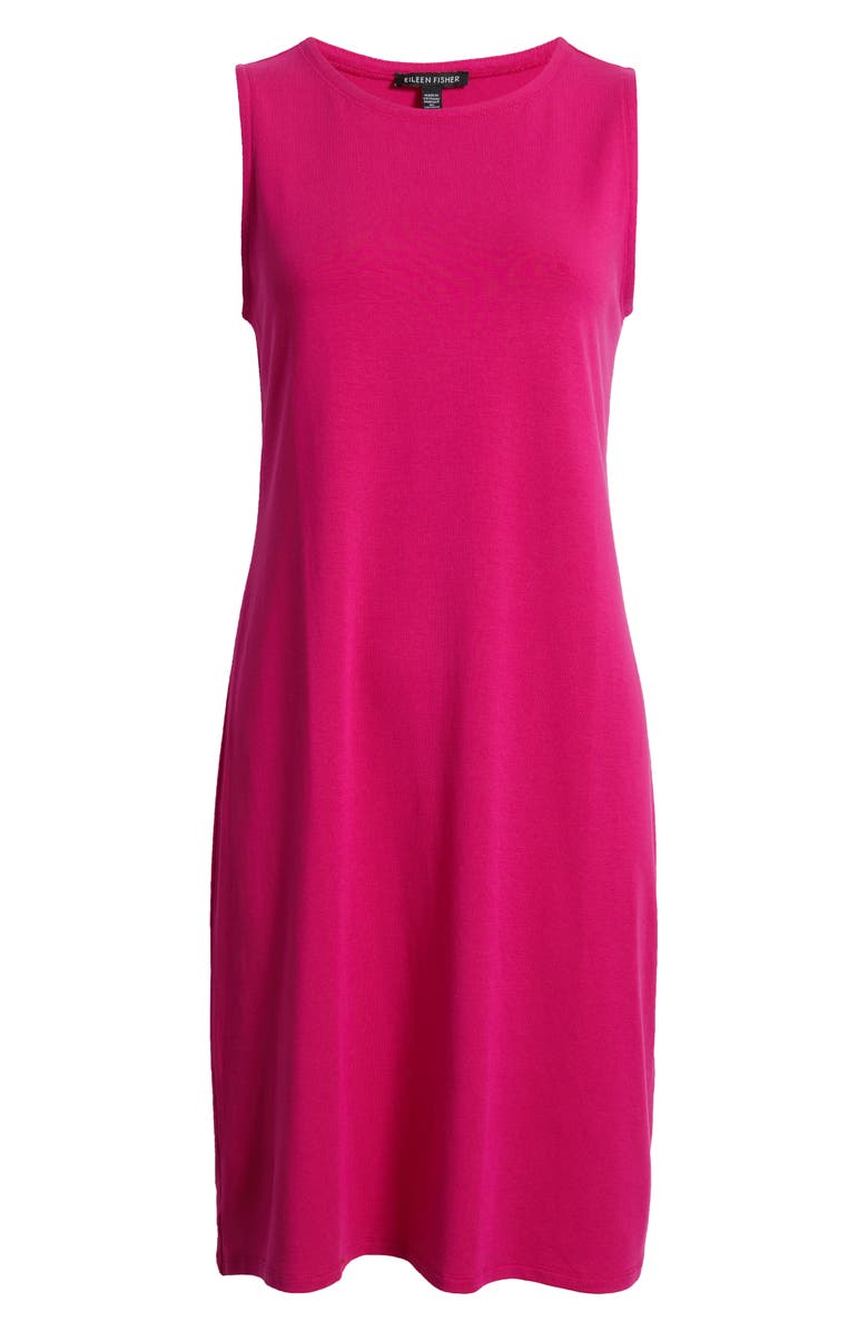 Eileen Fisher Jersey Shift Midi Dress, Alternate, color, Fuchsia