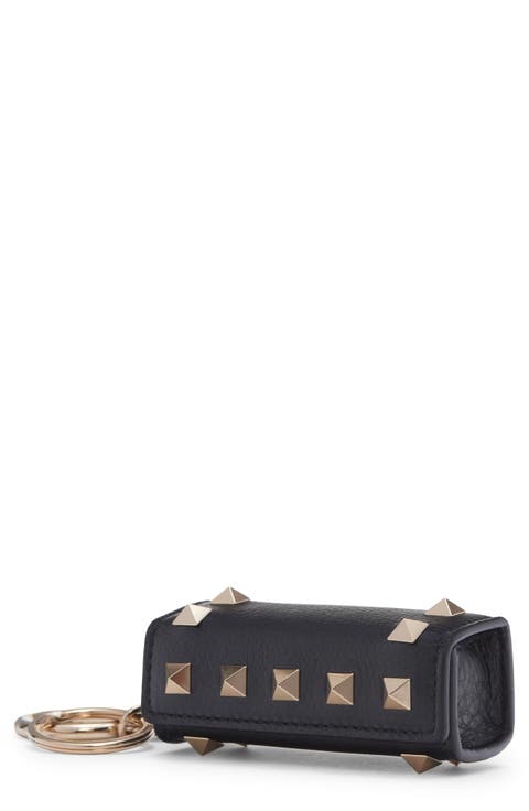 Rockstud Leather Lipstick Keychain