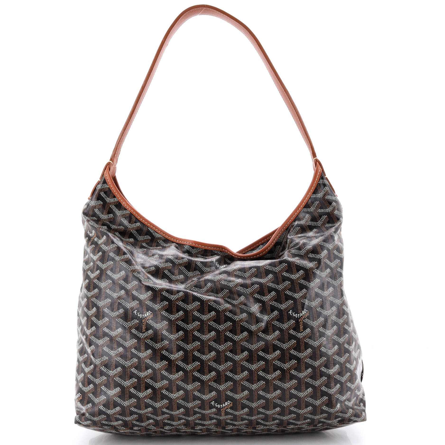 Pre-Owned Goyard Boheme Hobo Coated Canvas, Alternate, color, Brown