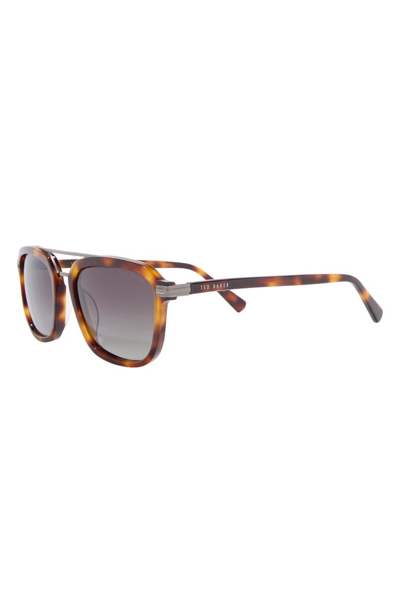 Ted Baker 54mm Polarized Square Sunglasses, Alternate, color, Tortoise