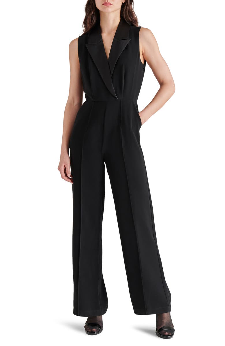 Steve Madden Iva Sleeveless Tuxedo Jumpsuit, Main, color, 
