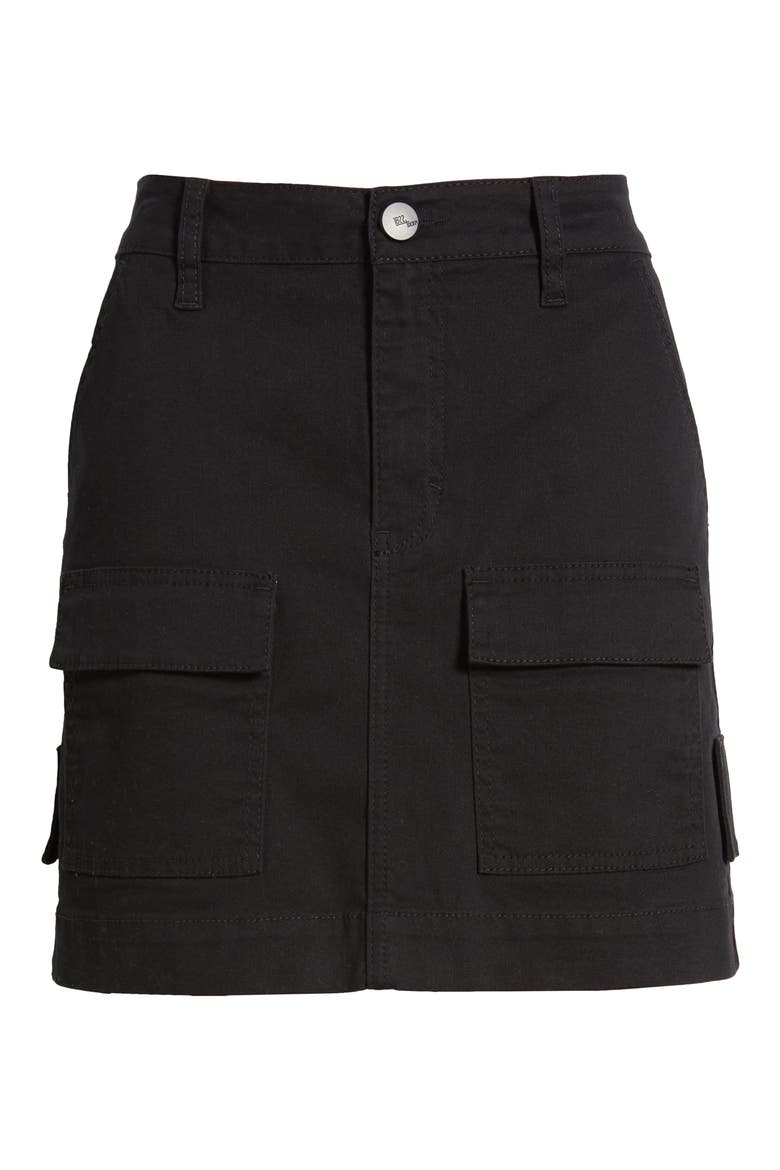 Denim Cargo Skirt, Alternate, color, BLACK