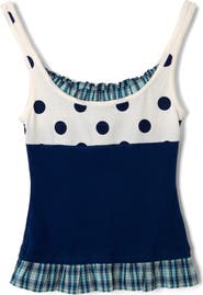 Damson Madder Idelle Ruffle Layered Organic Cotton Tank