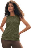 Jessica London Sleeveless Cable Shell