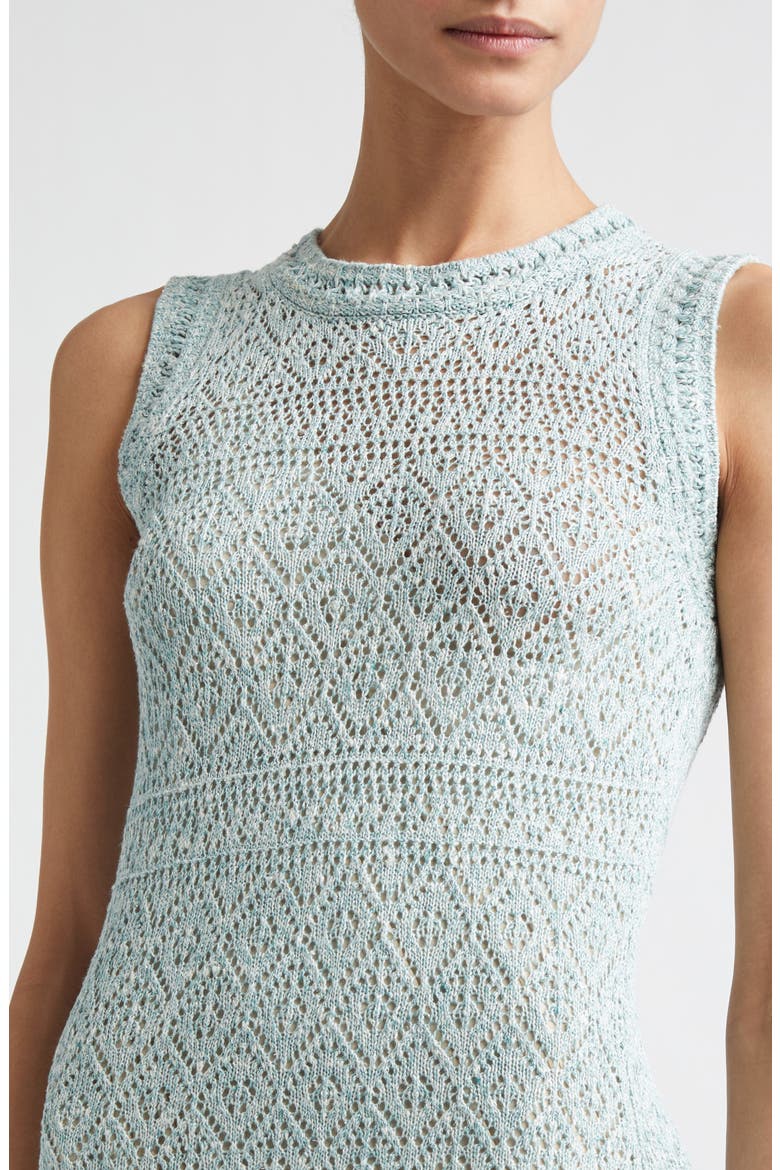 Linen Blend Sleeveless Dress, Alternate, color, JADE