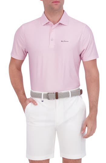 Ben Sherman Collage Solid Stretch Tech Polo In Pink