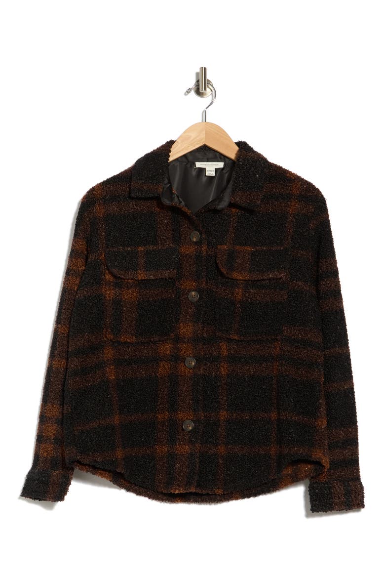 Tory Boxy Crop Plaid Shacket, Alternate, color, CHOCOLATE DUST