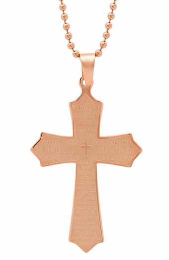 Men's Our Father Cross Pendant Necklace