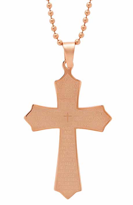 Men's Our Father Cross Pendant Necklace