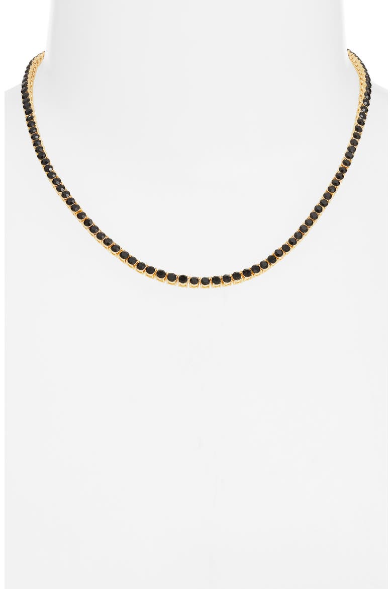 3mm Cubic Zirconia Tennis Necklace, Alternate, color, BLACK- GOLD