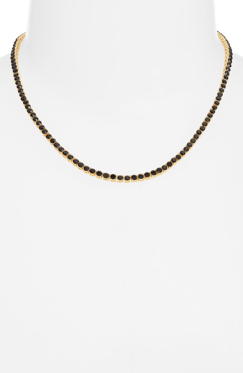Nordstrom 3mm Cubic Zirconia Tennis Necklace, Alternate, color, Black- Gold