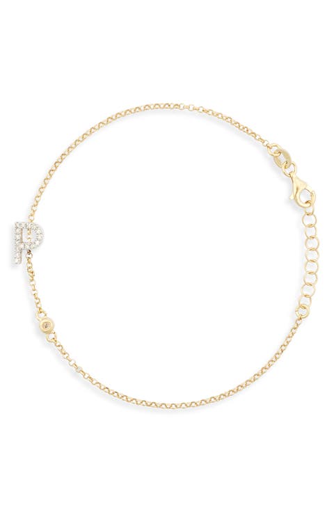 Diamond Initial Bezel Bracelet
