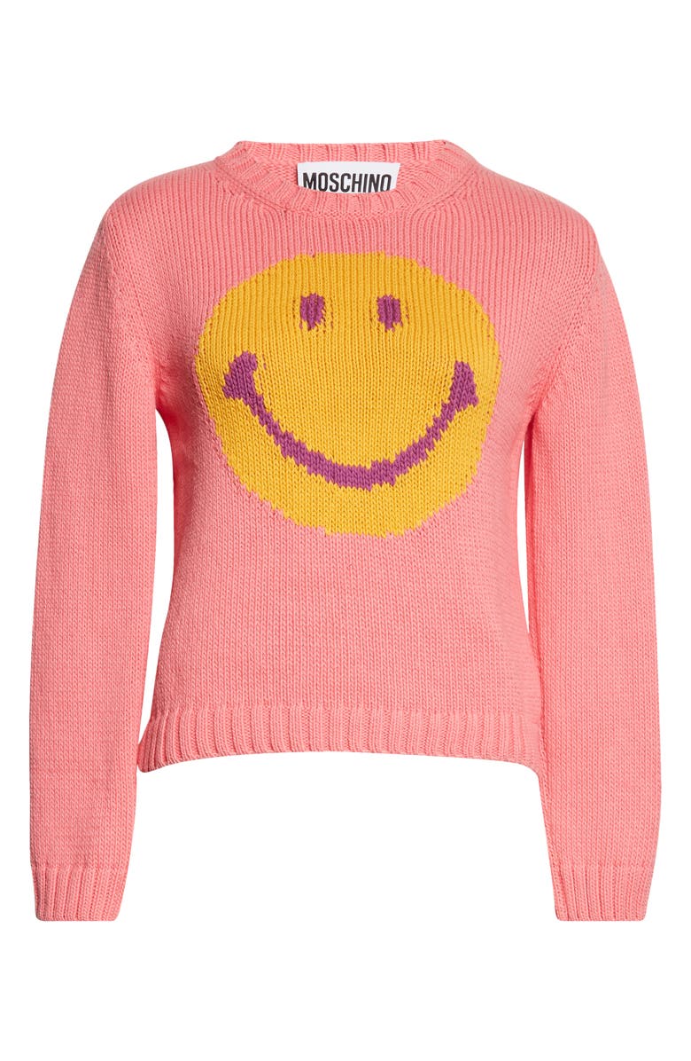 Moschino x Smiley<sup>®</sup> Intarsia Crewneck Sweater, Alternate, color,