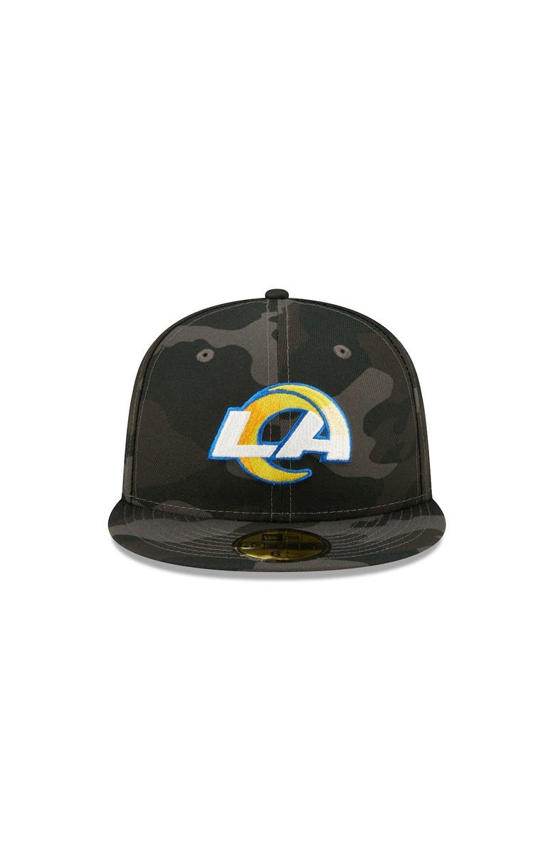 New Era Men's New Era Black Los Angeles Rams  Camo 59FIFTY Fitted Hat, Alternate, color, 