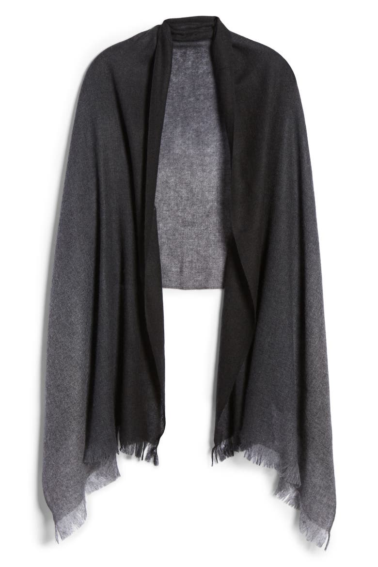 Dip Dye Cashmere Scarf, Alternate, color, BLACK COMBO