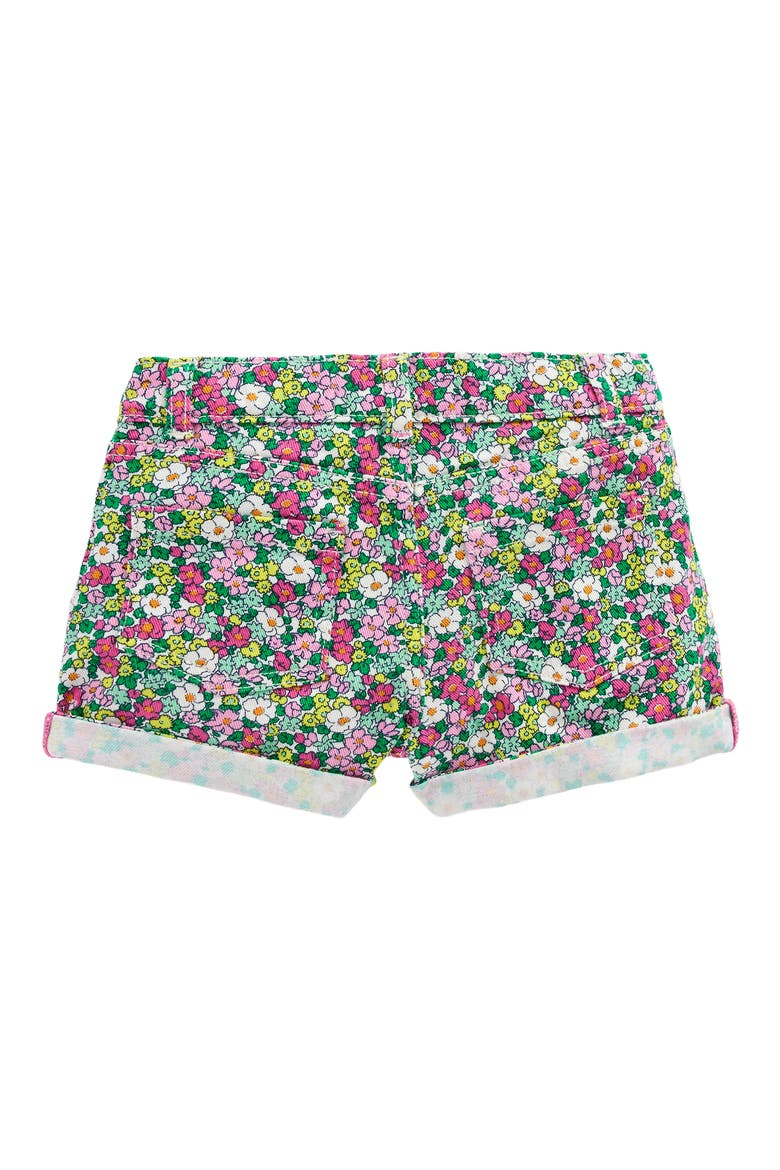 Kids' Floral Stretch Denim Shorts, Alternate, color, GREEN MULTI FLOWER SUMMERBED
