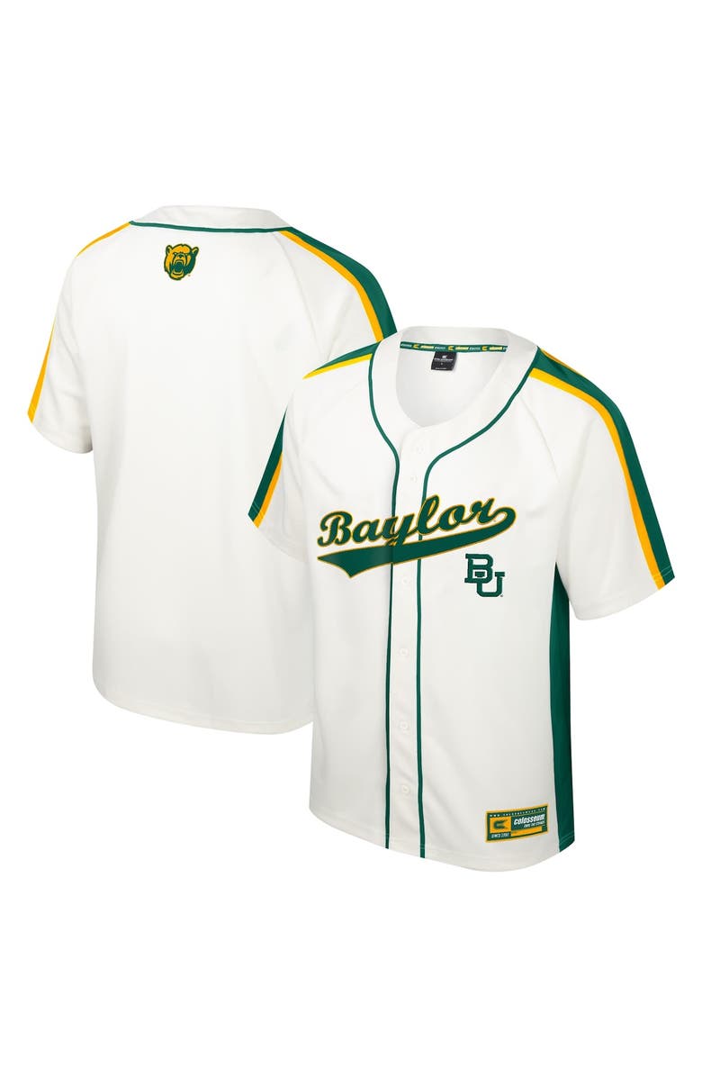 COLOSSEUM Men's Colosseum Cream Baylor Bears Ruth Button-Up Baseball Jersey, Main, color,