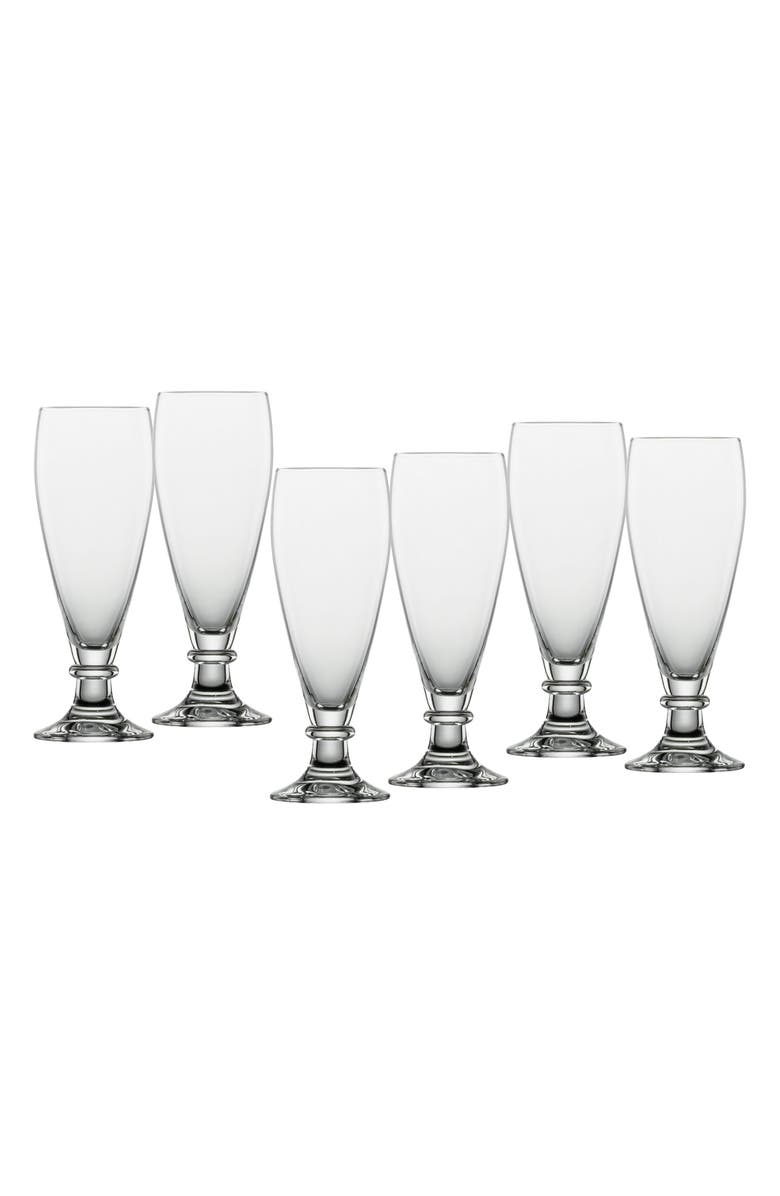 Schott Zwiesel Beer Basic Set of 6 Brussels Pilsner Beer Glasses, Main, color, Clear