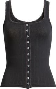 Free People End Game Pointelle Button-Up Tank