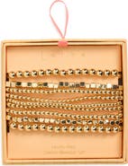 Leith Set of 9 Metallic Beaded Stretch Bracelets