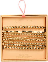 Leith Set of 9 Metallic Beaded Stretch Bracelets