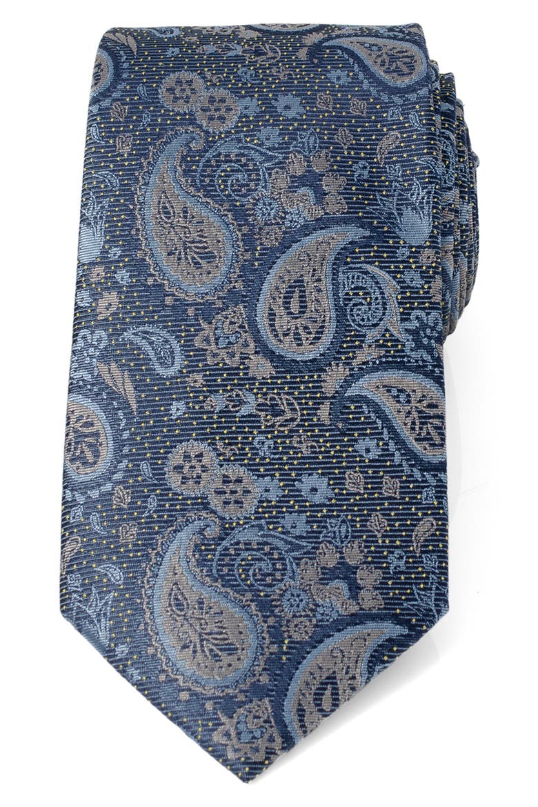 Paisley Silk Tie, Main, color, BLUE
