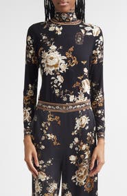 Camilla Flamenco Folklore Print Jersey Turtleneck Top
