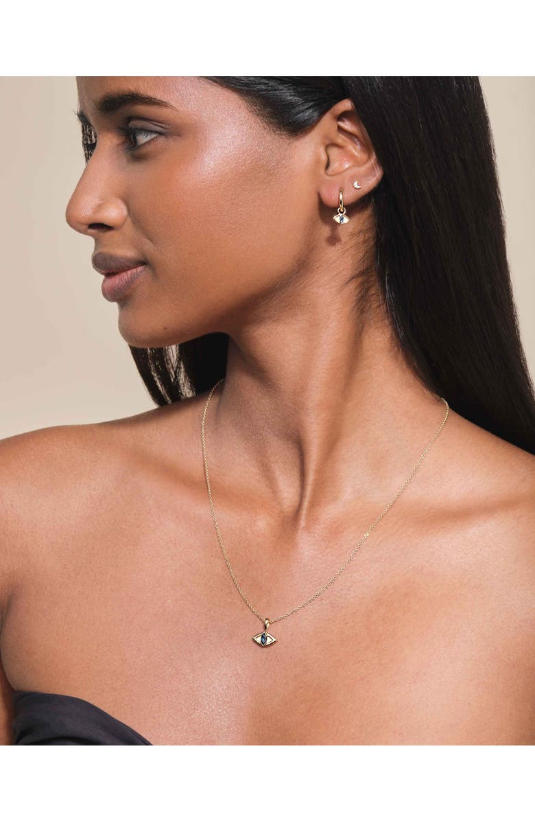 Edge of Ember Evil Eye Huggie Earrings, Alternate, color, Evil Eye