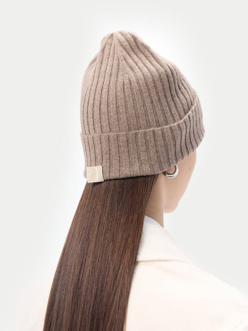 Gobi Mongolian Cashmere Cashmere Rib Knit Hat In Taupe