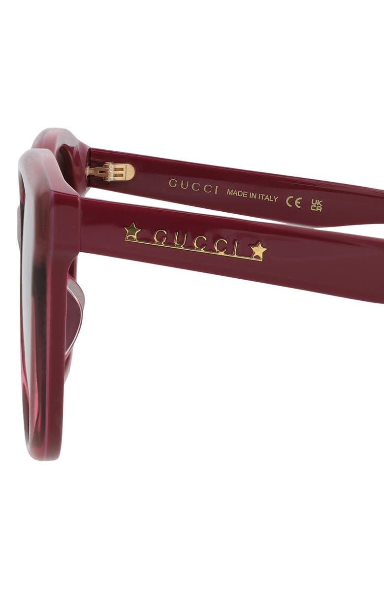 Gucci 57mm Round Sunglasses, Alternate, color, Burgundy Burgundy Red
